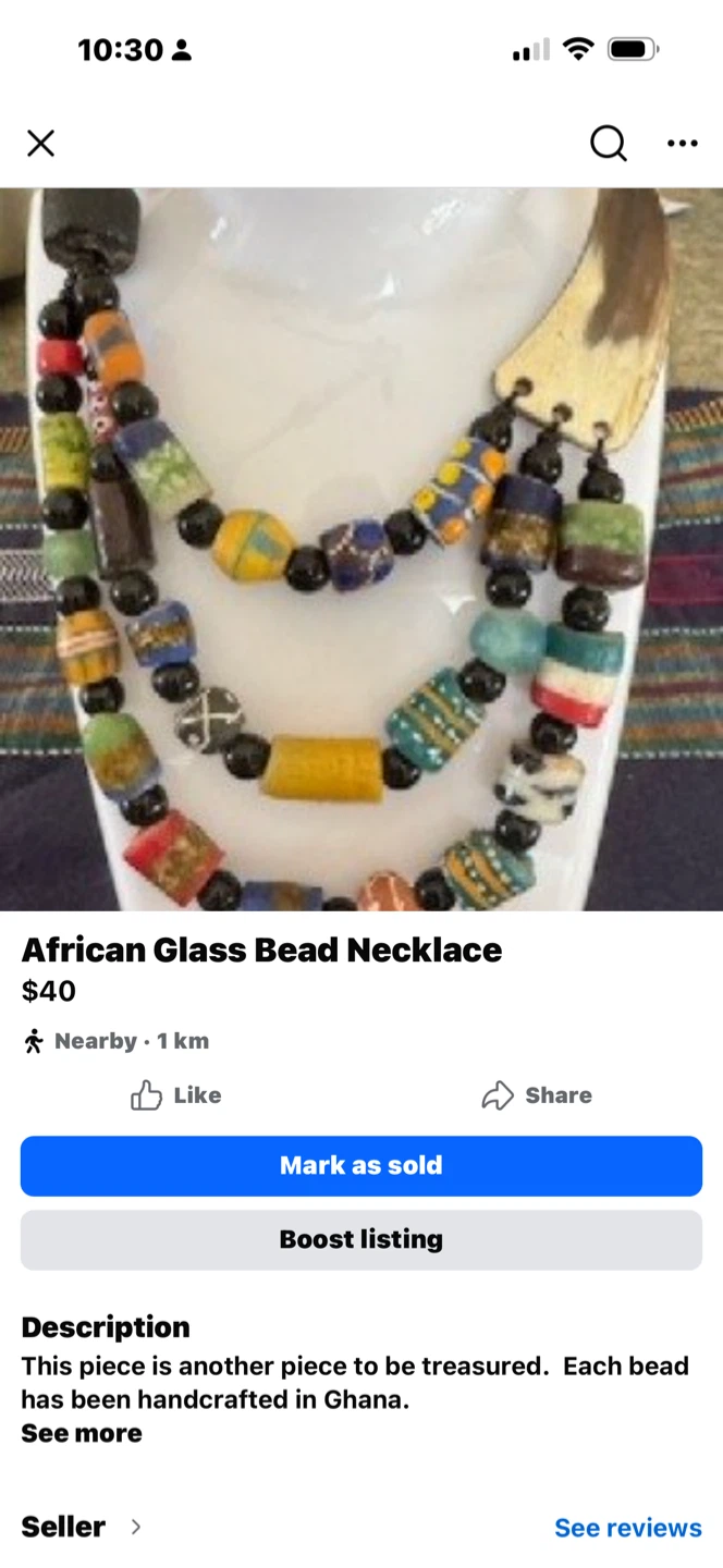 African Glass Bead Necklace
