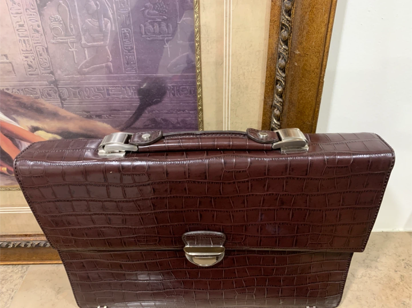 Alligator Pattern Business Bag Briefcase Danier Leather (NEW) - photo 2