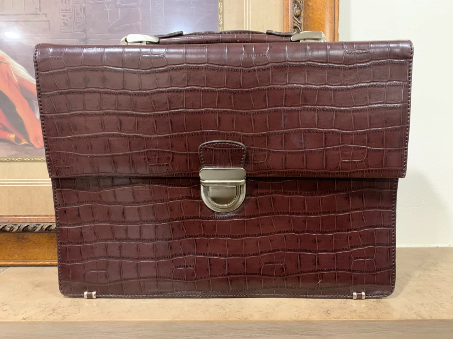 Alligator Pattern Business Bag Briefcase Danier Leather (NEW)