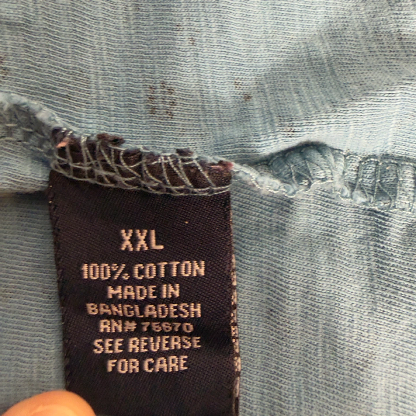 MBX Denim Wear XX Large Blue Cotton V-Neck T-Shirt - photo 5