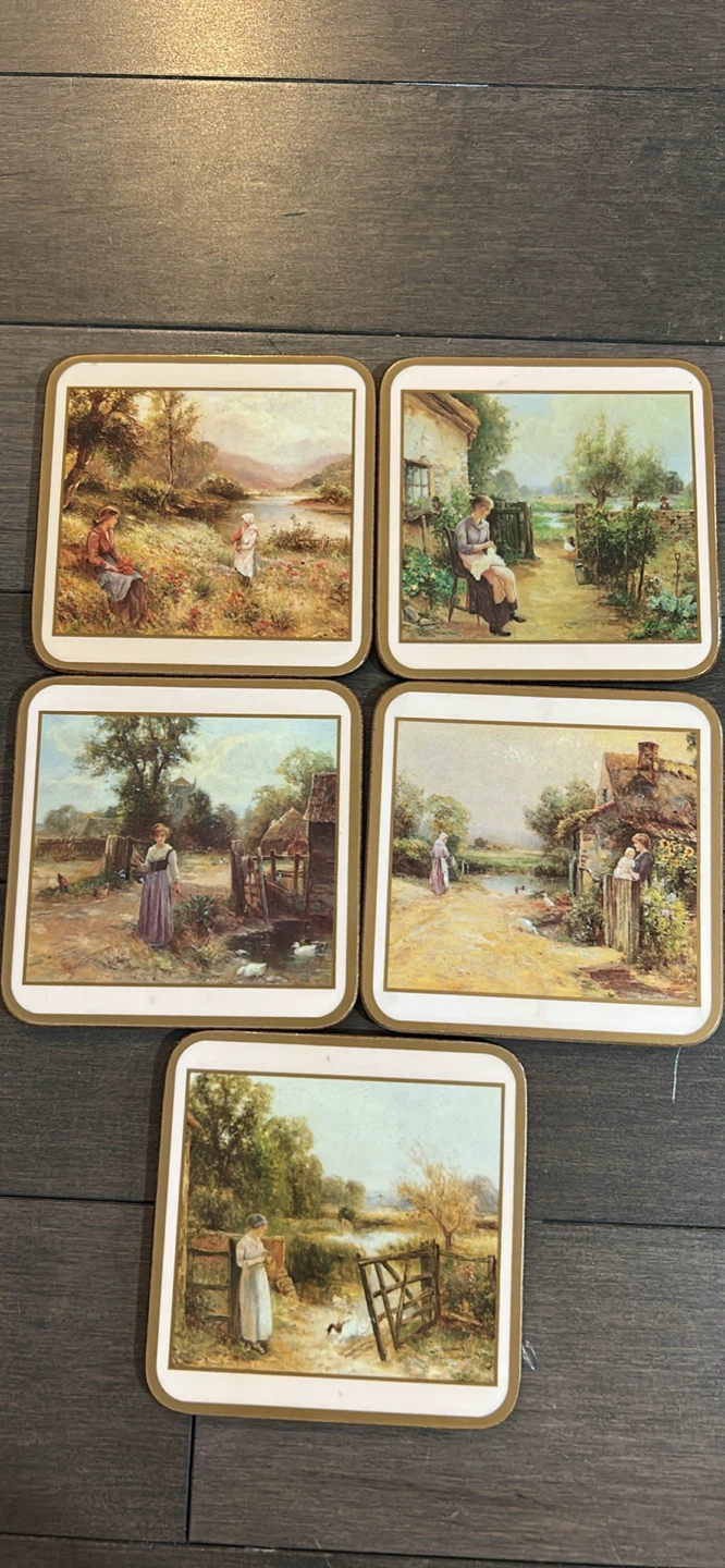Set of 5 Vintage Coasters - Made in England