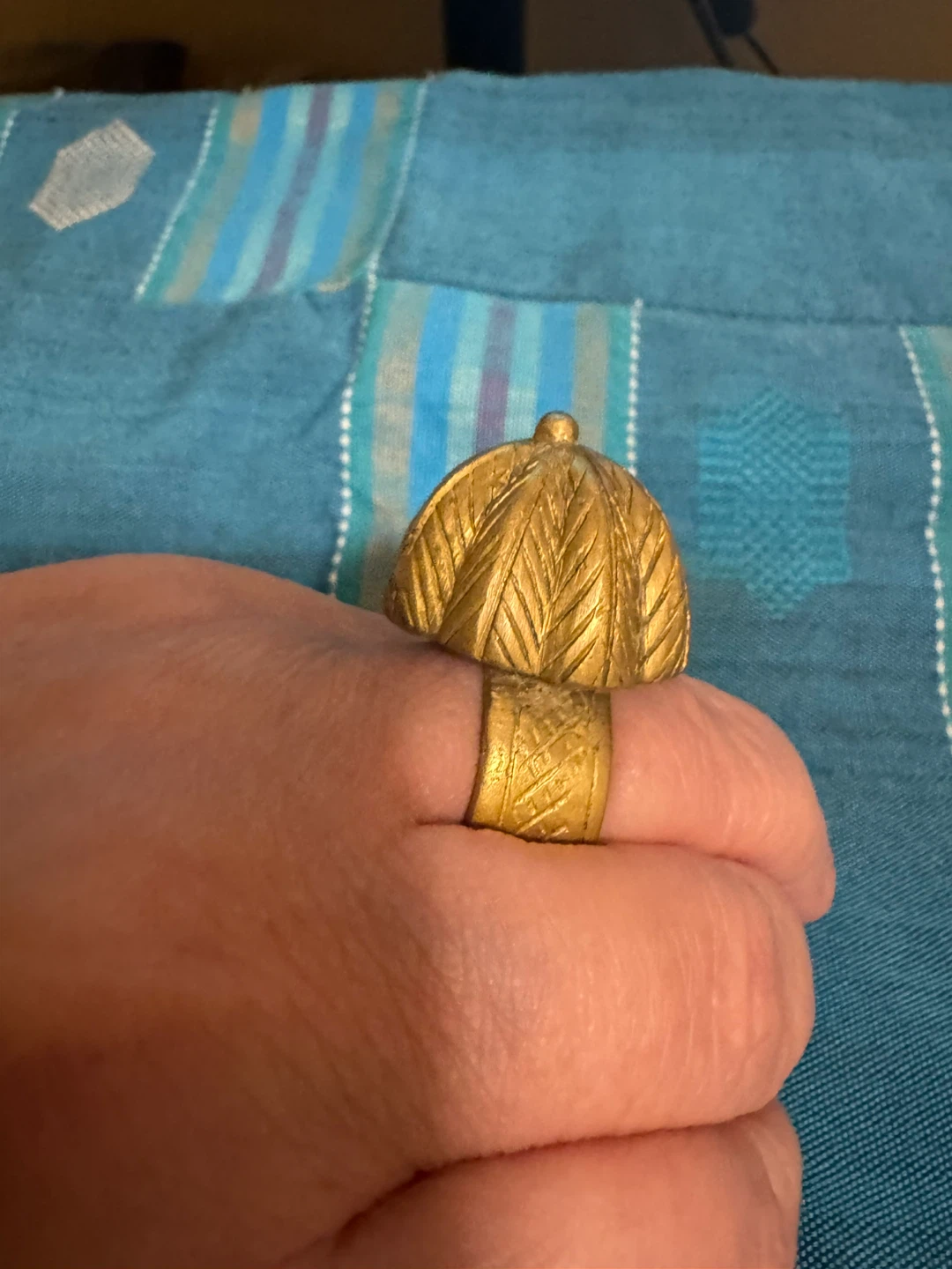 Solid Brass Ring - Coconut Tree