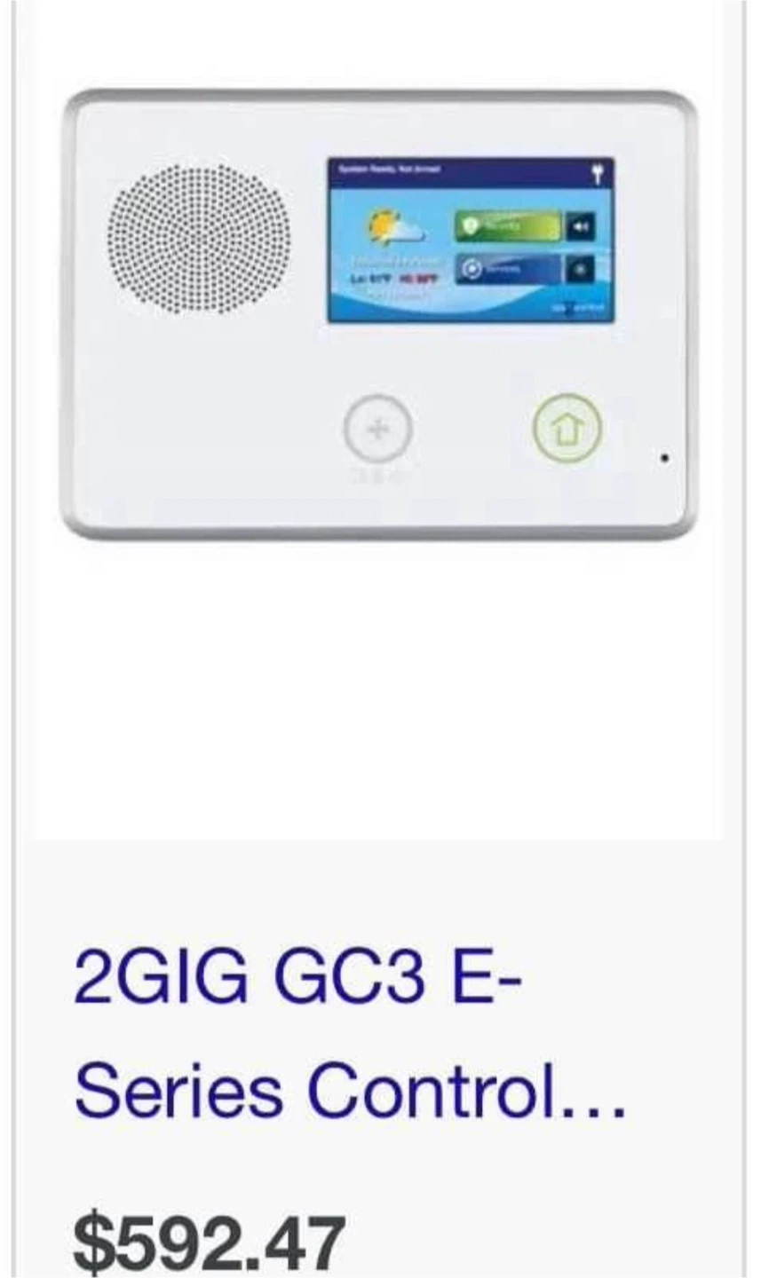 2GIG GC3 E-Series Control Panel and motion cameras x 6