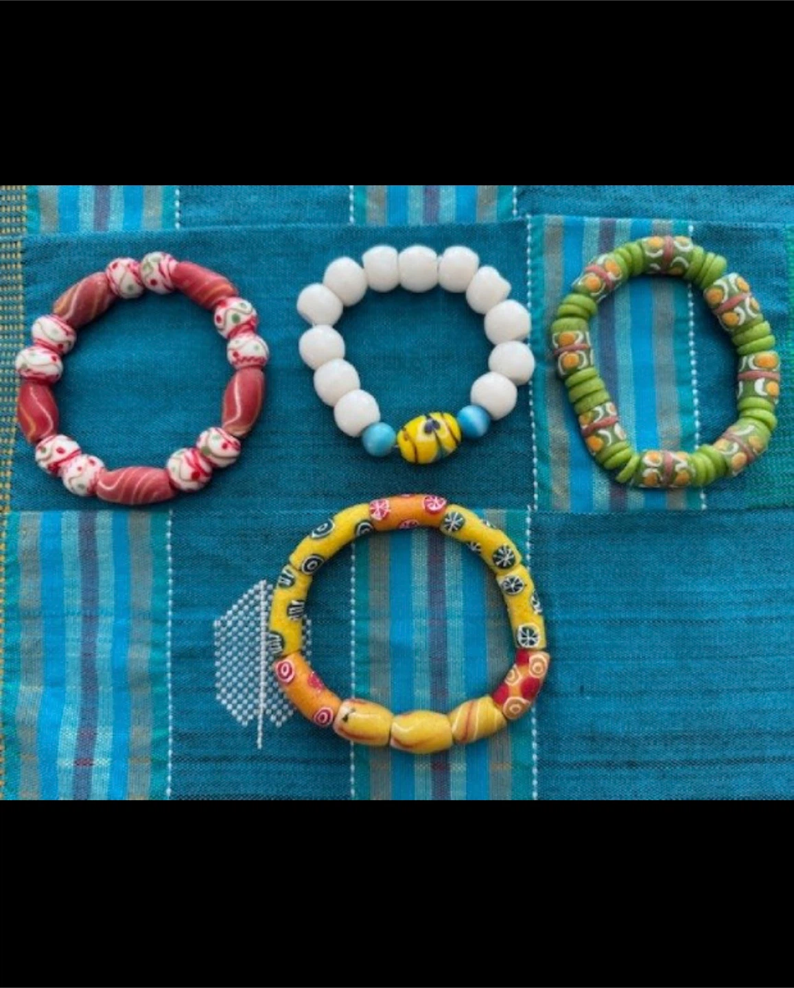 Set of 4 Handmade Beaded Bracelets