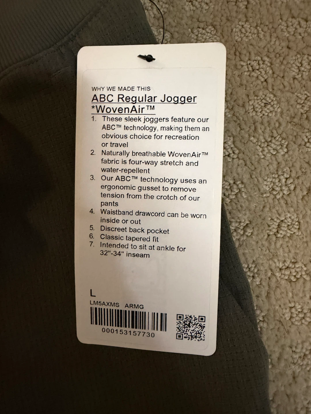 Lululemon ABC Jogger Regular WovenAir Pants Grey Size L - photo 3