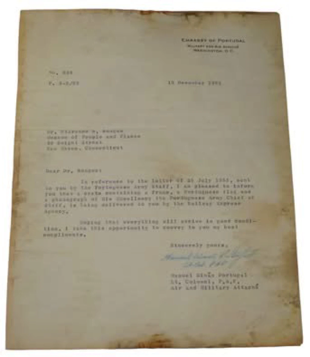 1950's PAF Portugal Military issued Flag With Documents - photo 3