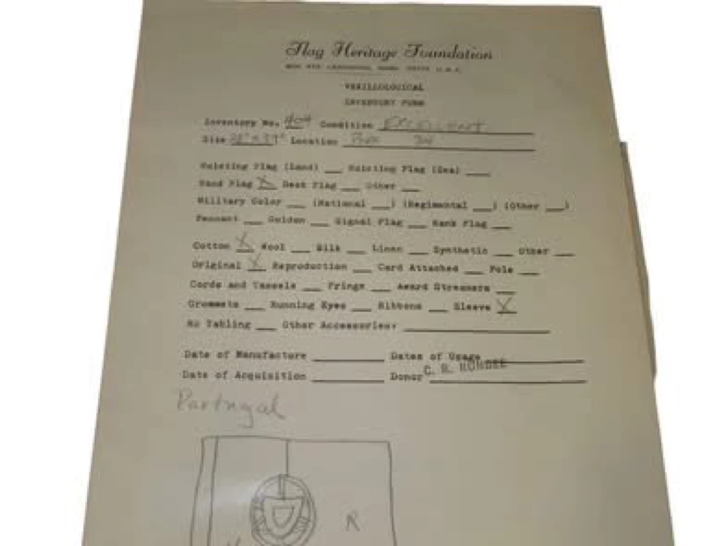 1950's PAF Portugal Military issued Flag With Documents - photo 4