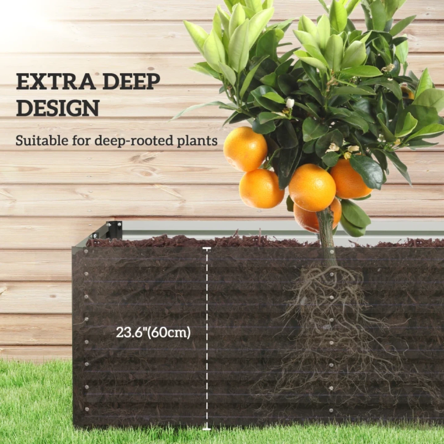 8' x 4' x 2' Raised Garden Bed, Galvanized Planter Box - photo 3
