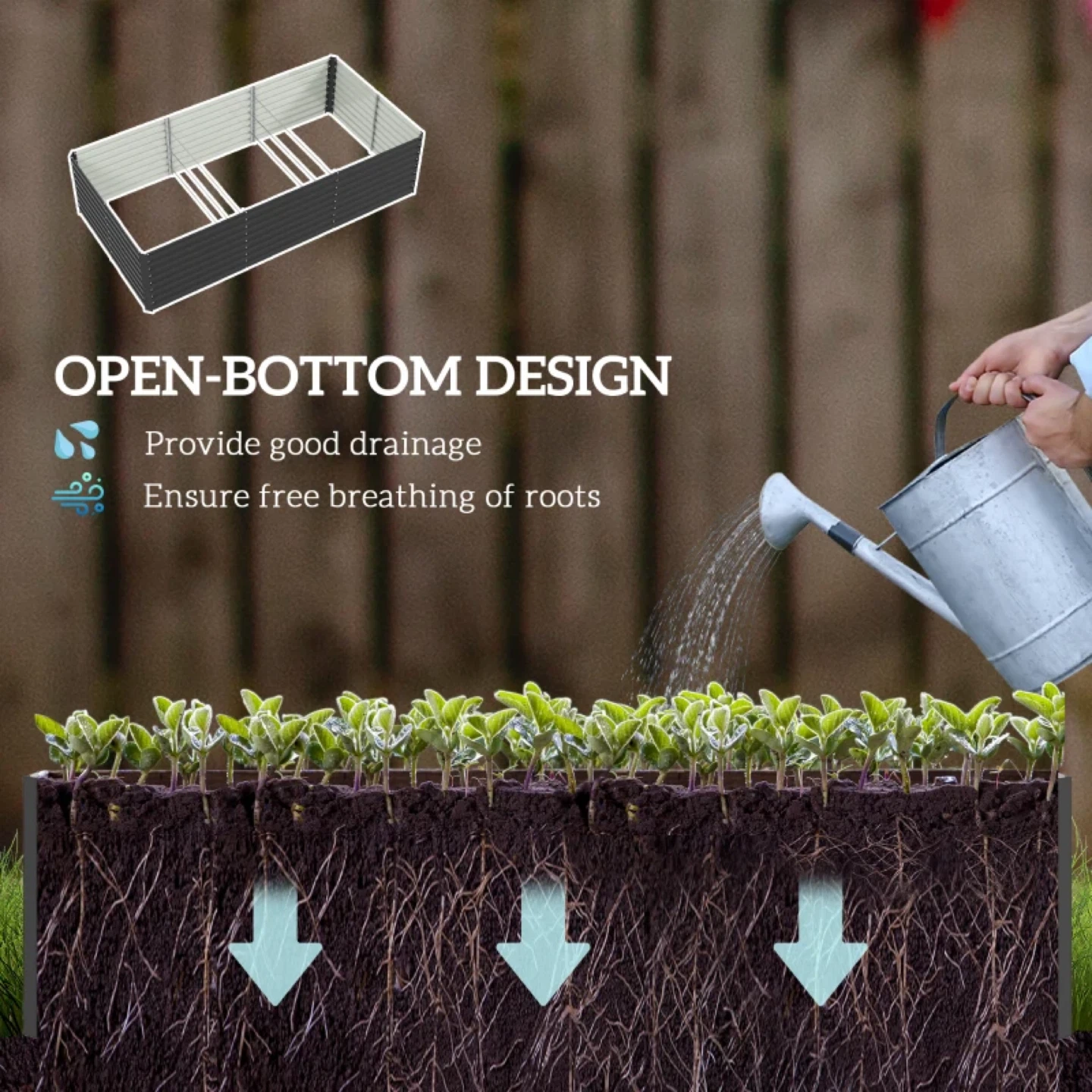 8' x 4' x 2' Raised Garden Bed, Galvanized Planter Box - photo 4
