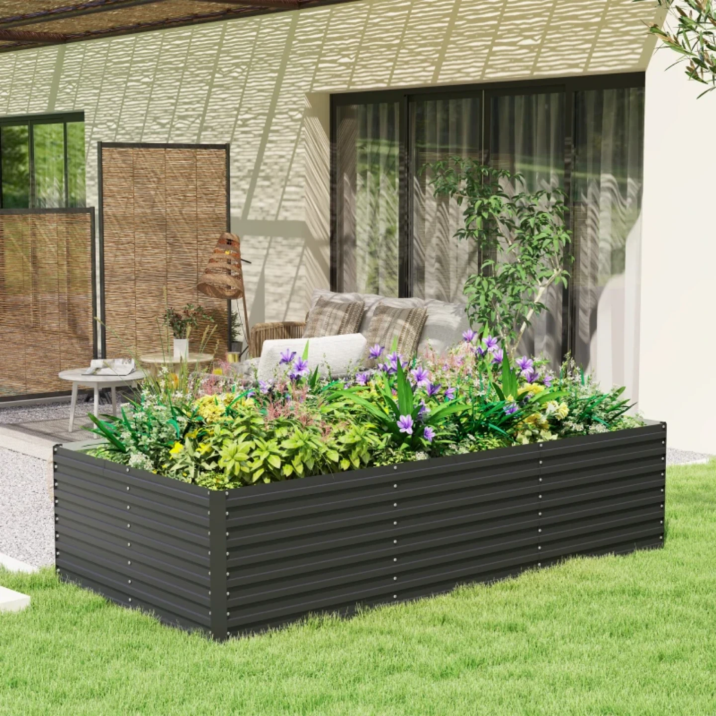 8' x 4' x 2' Raised Garden Bed, Galvanized Planter Box - photo 2