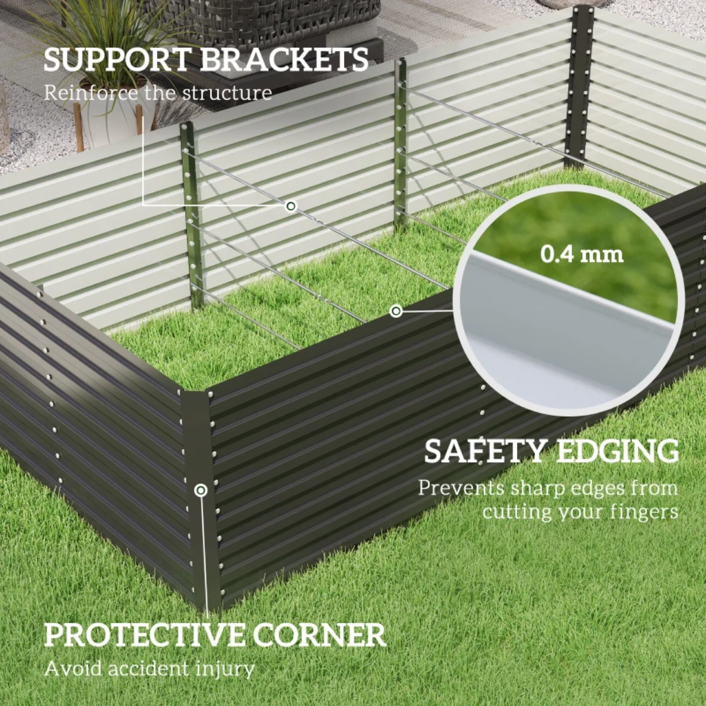 8' x 4' x 2' Raised Garden Bed, Galvanized Planter Box - photo 5