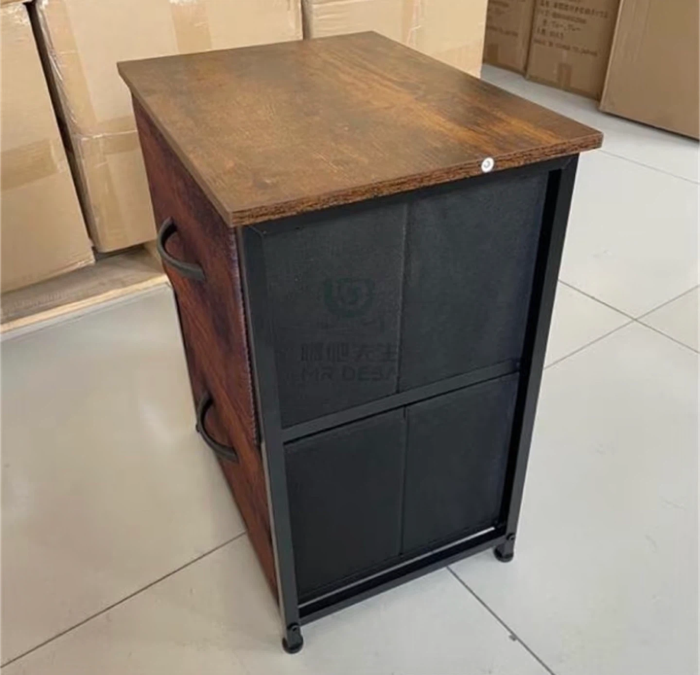 2-Drawer Fabric Dresser with Wood Top - photo 4