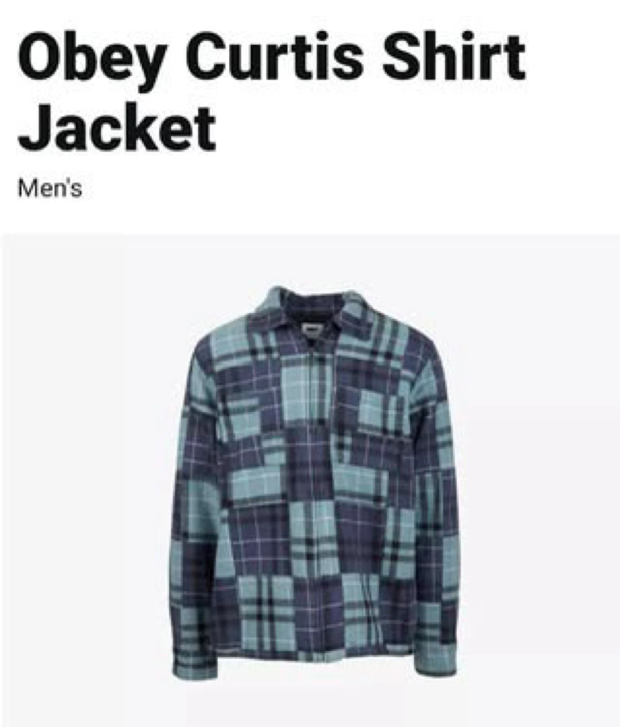 Obey Shirt Jacket Men's Brand New