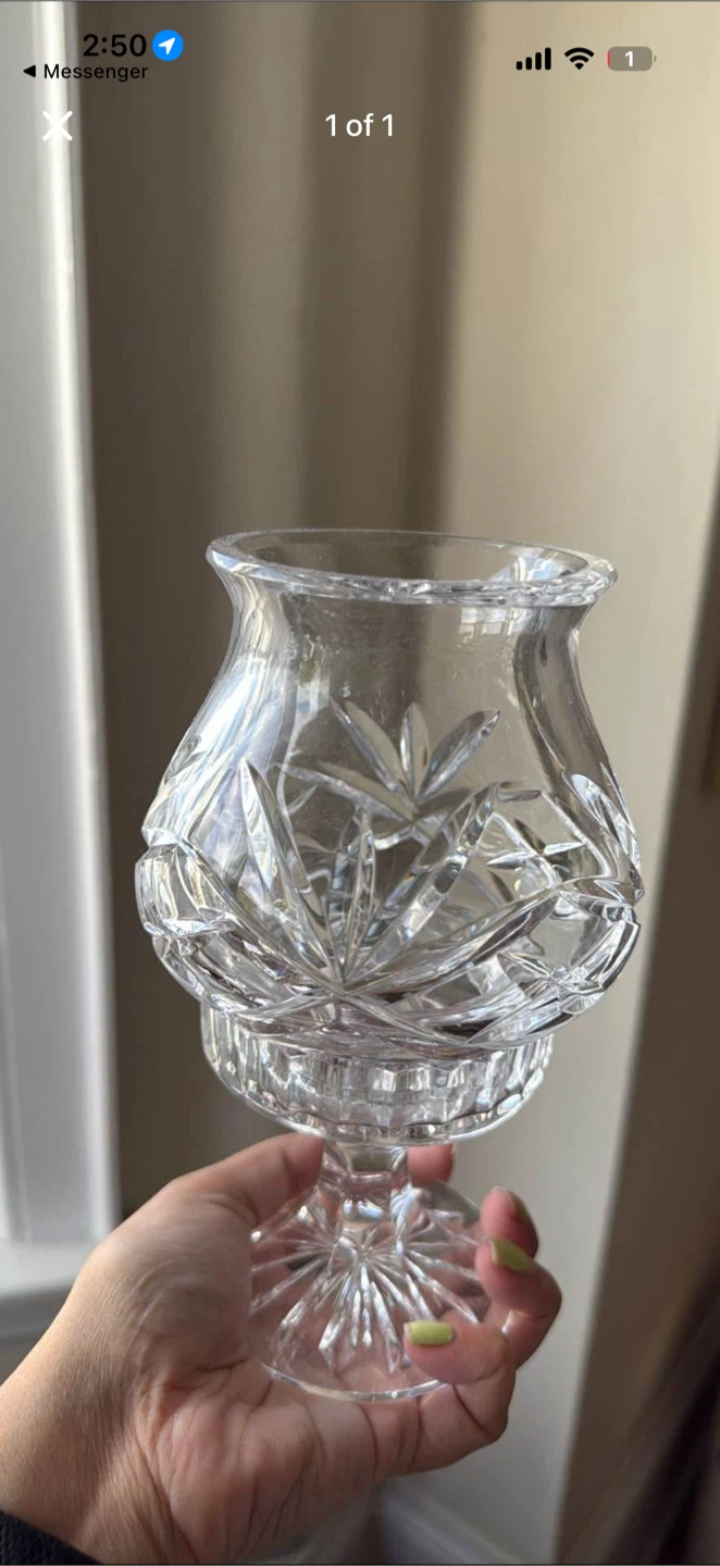 Polish Crystal Glass Candle Holder