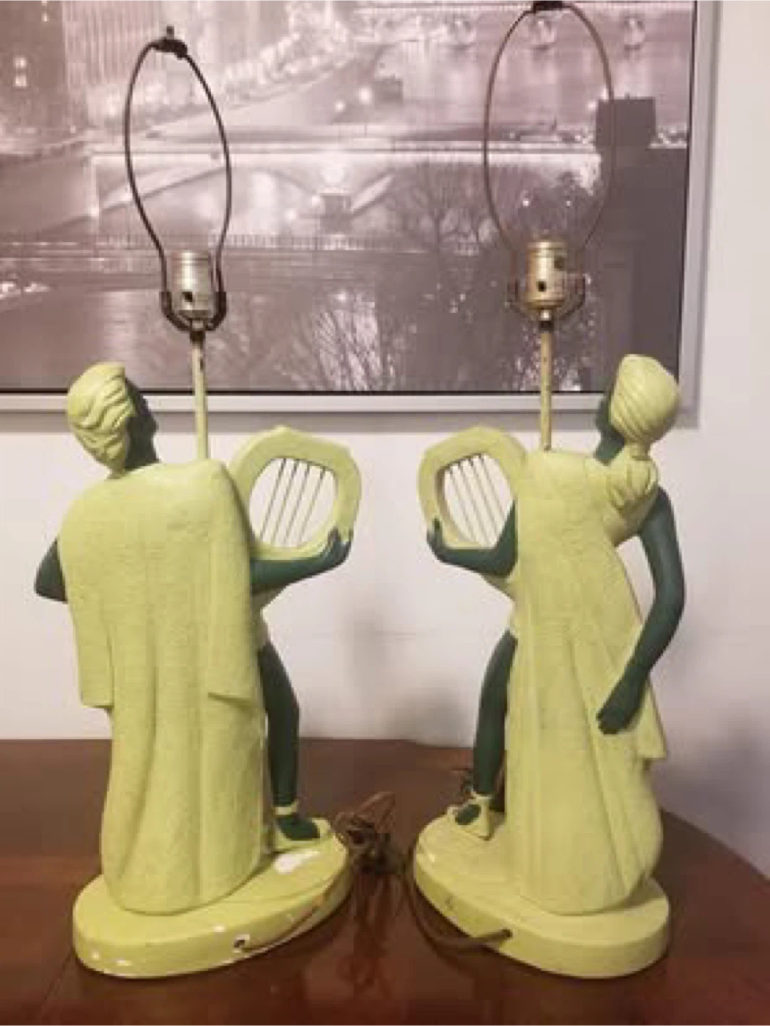 Vintage Art Deco Chalkware lamps Home Decor - photo 2