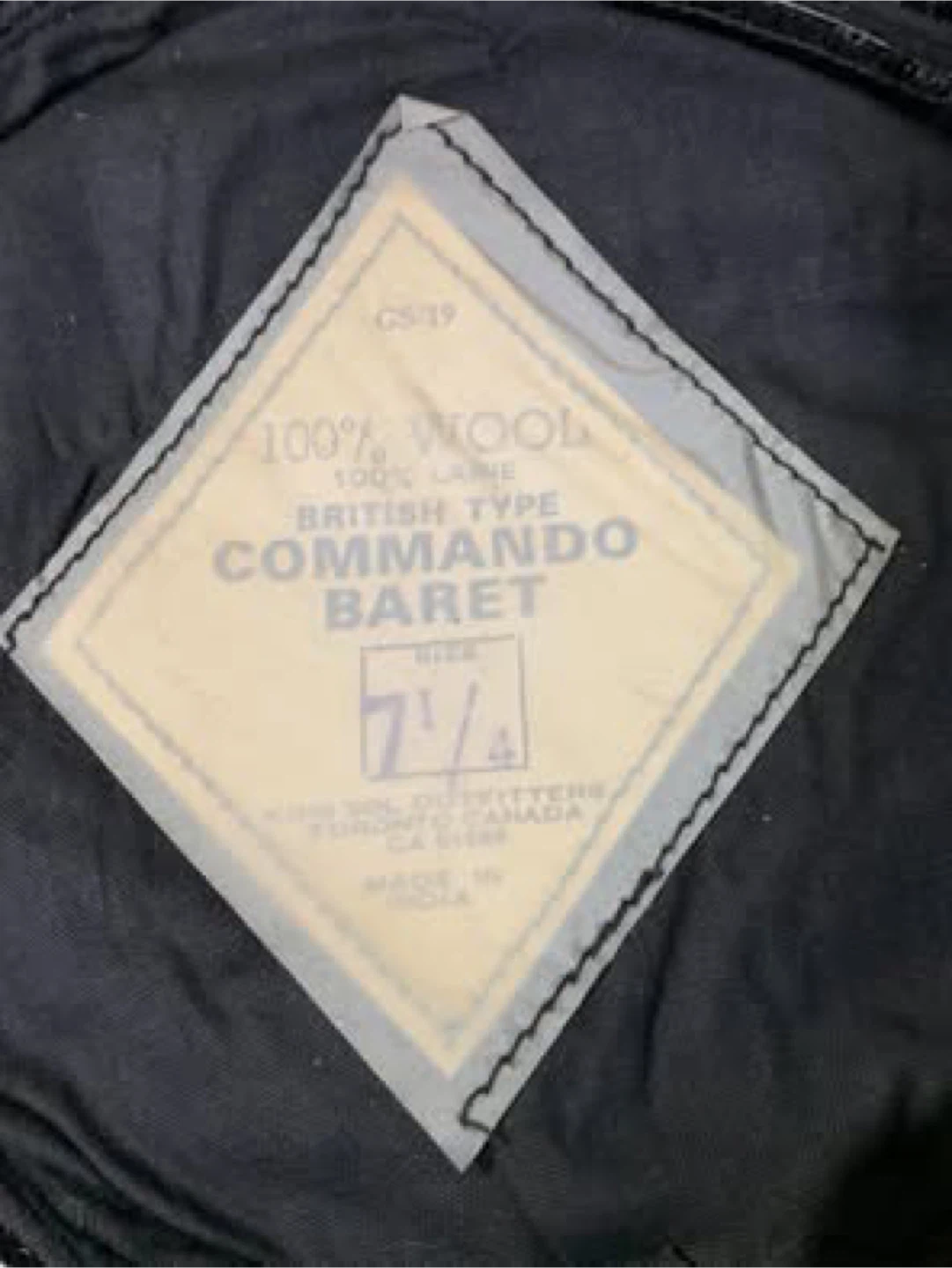 Vintage Black Commando Beret Cap Hat 100% Wool - photo 5