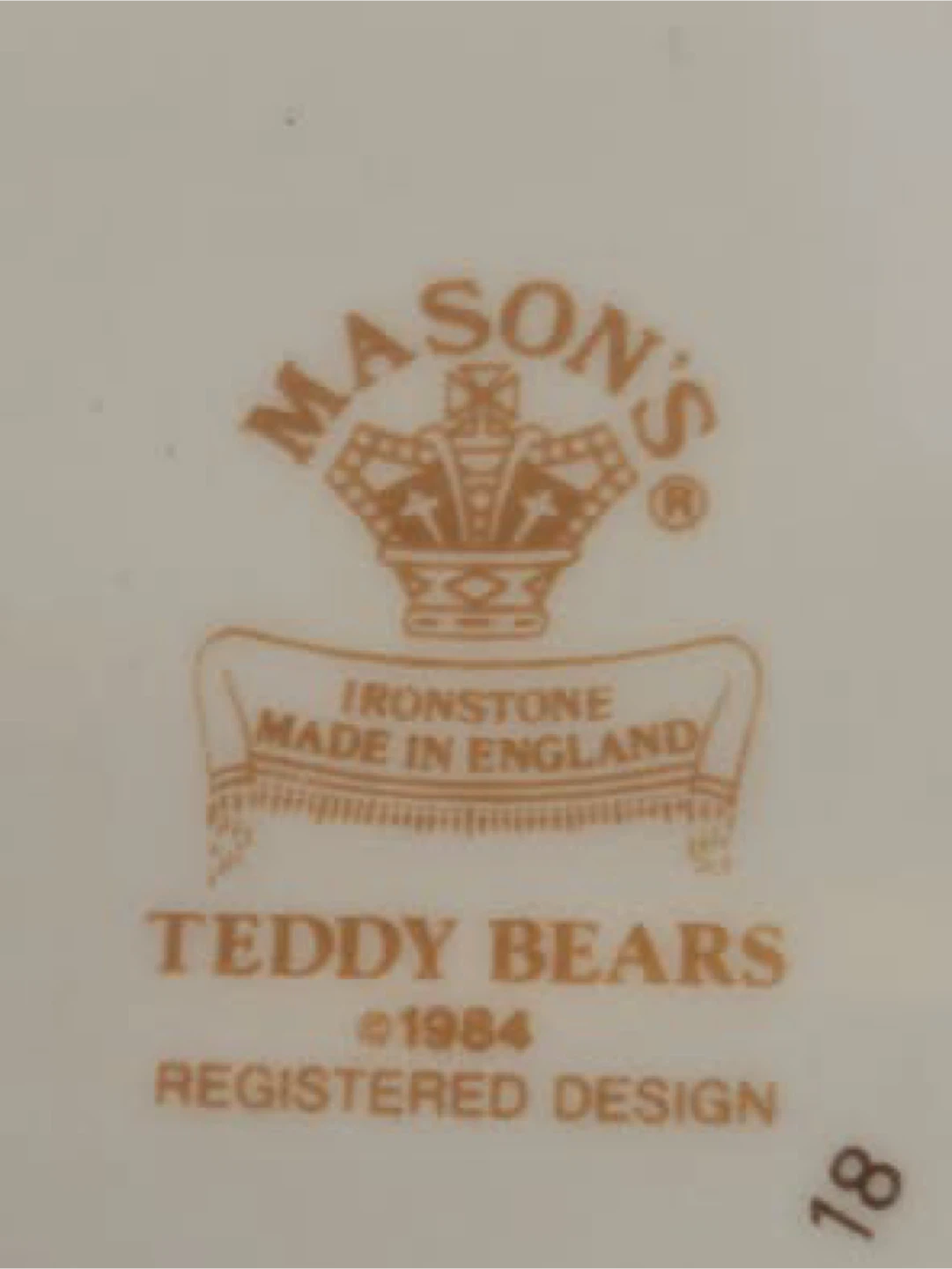 Vintage 1984 Masons square teddy bears platter plate - photo 3
