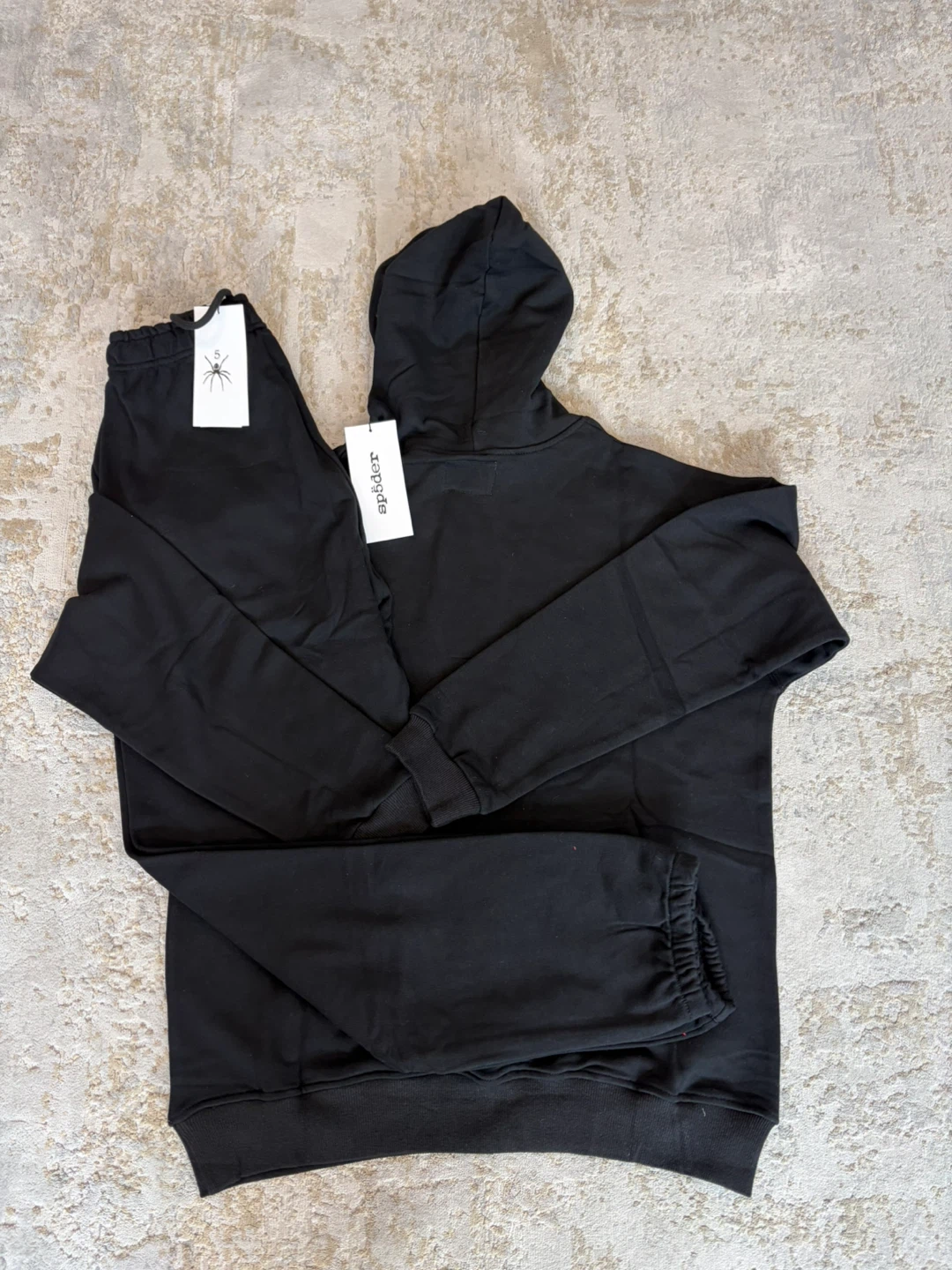 Sp5der Black Spider Web Hoodie and Sweatpants Set - photo 2