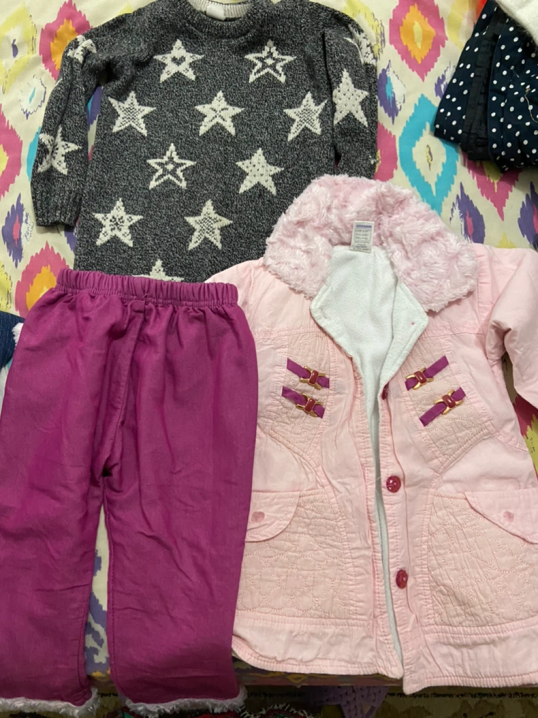 Girls' Clothing Bundle - Assorted Tops, Pants, and Dress