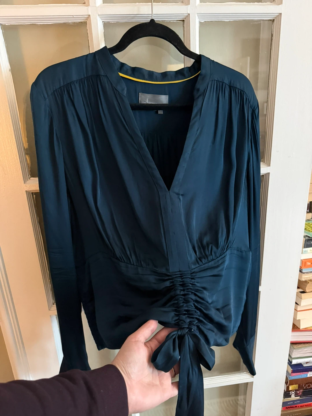 Anthropologie Navy Blue Blouse Top