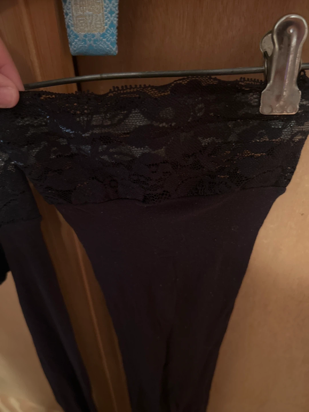 Black Lace Top Thigh High Stockings - photo 2