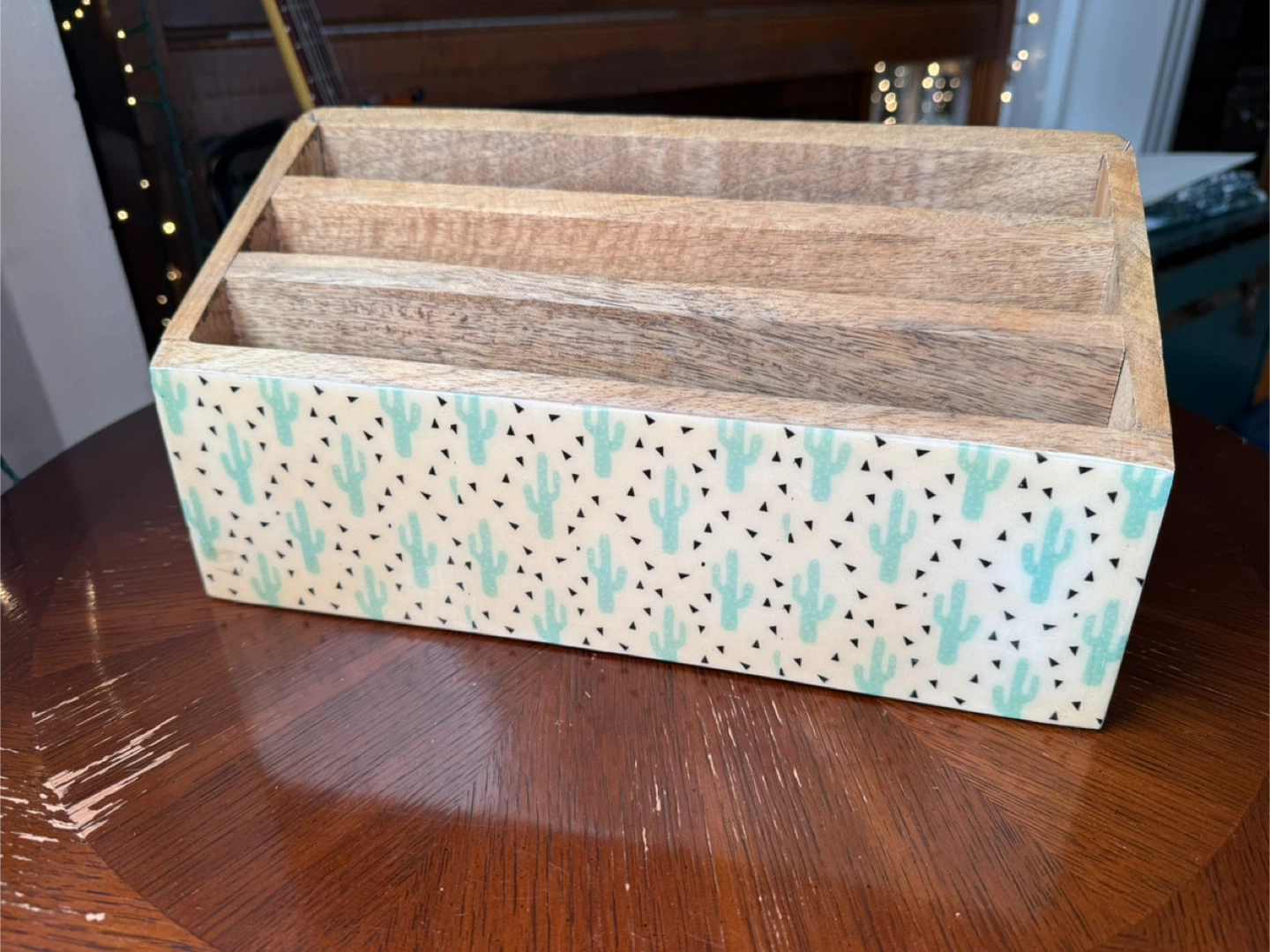 Cactus print office organizer