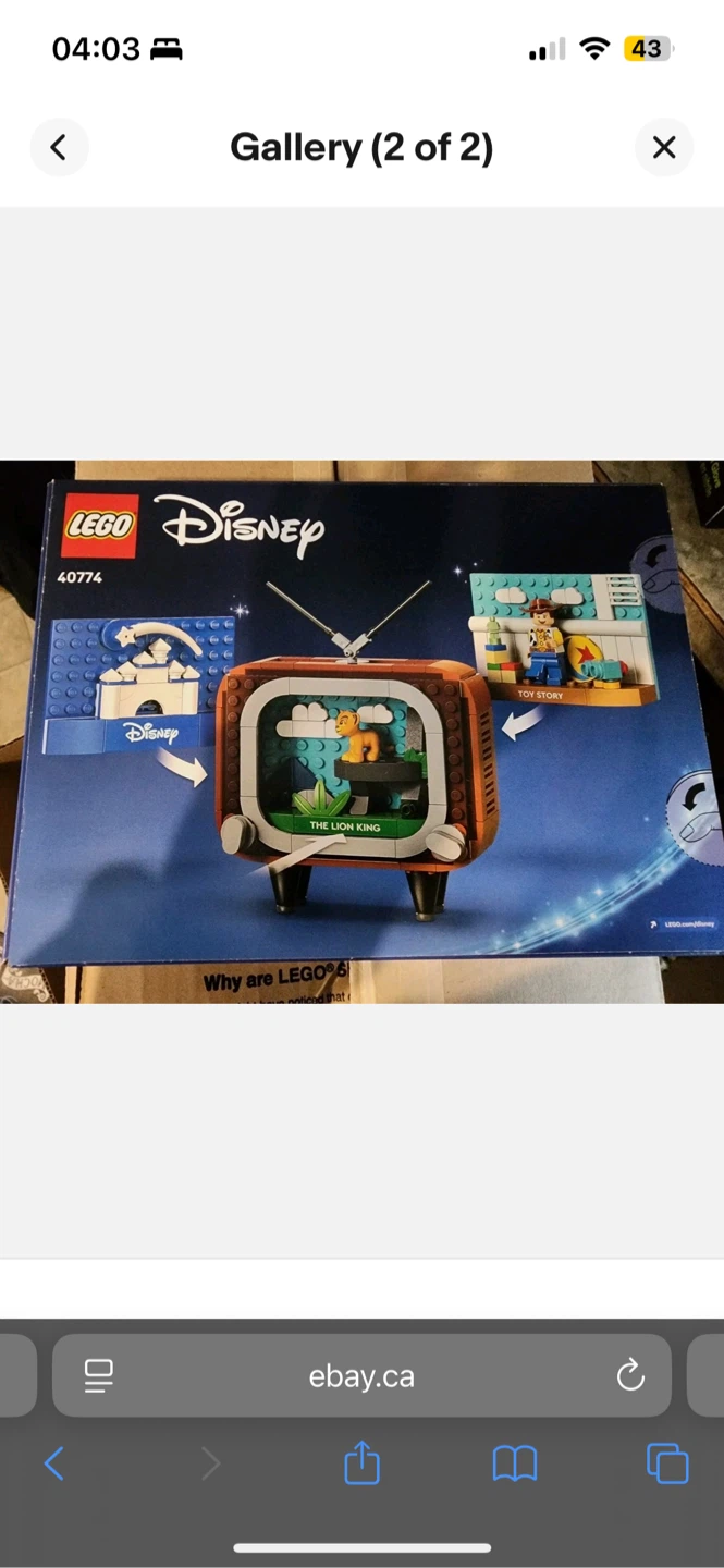 BNIB LEGO Disney Retro Toy Story and The Lion King TV set