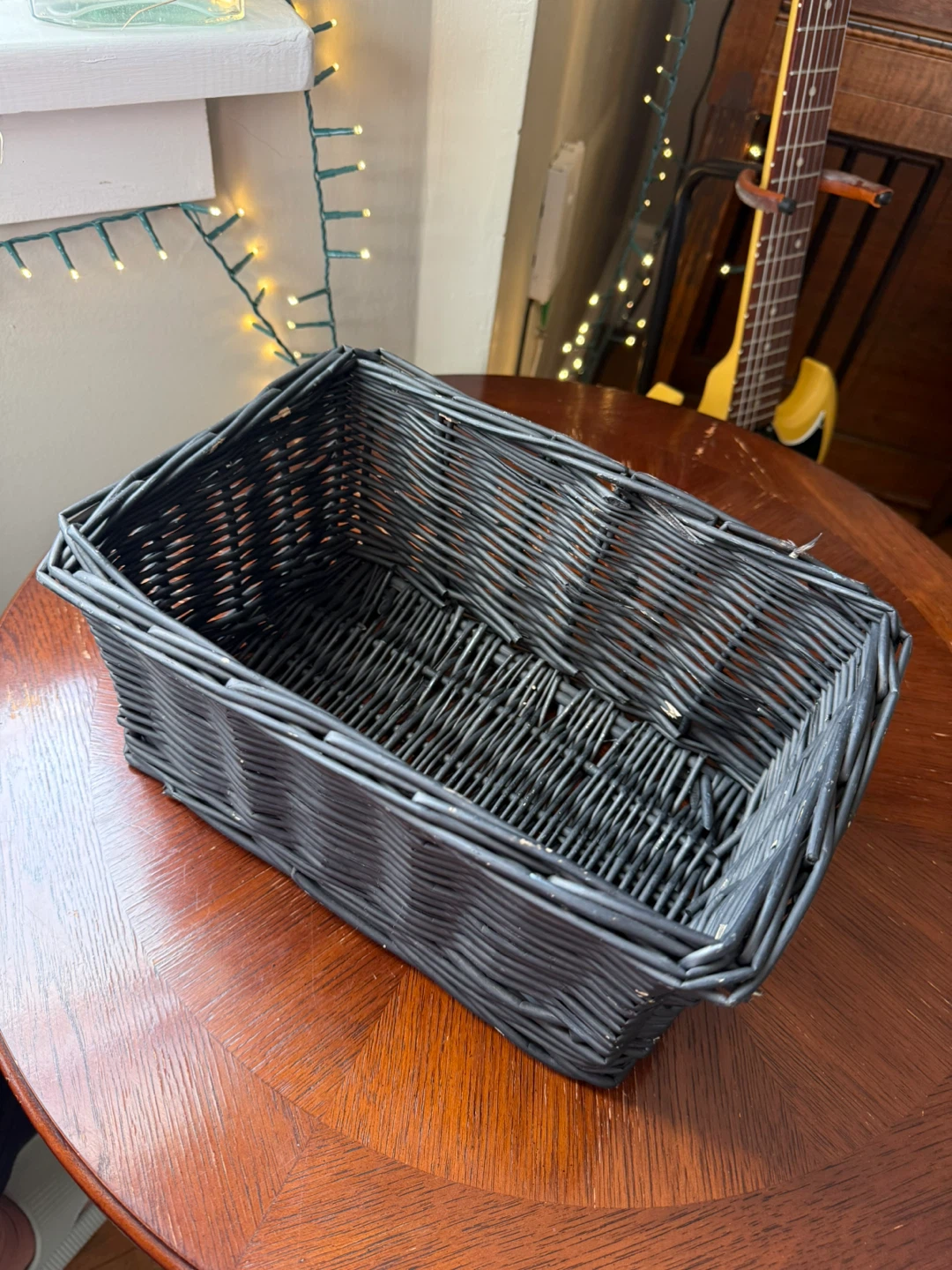 Black wicker basket