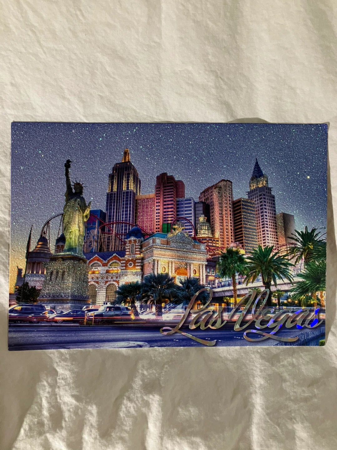 Las Vegas Skyline Glitter Art