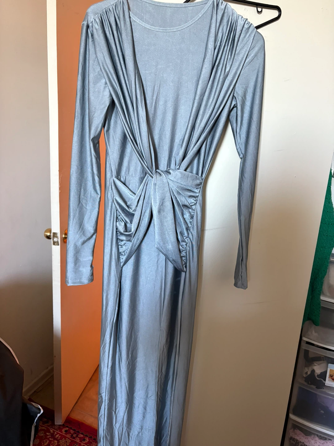 Women's Long Sleeve Ruched Maxi Dress