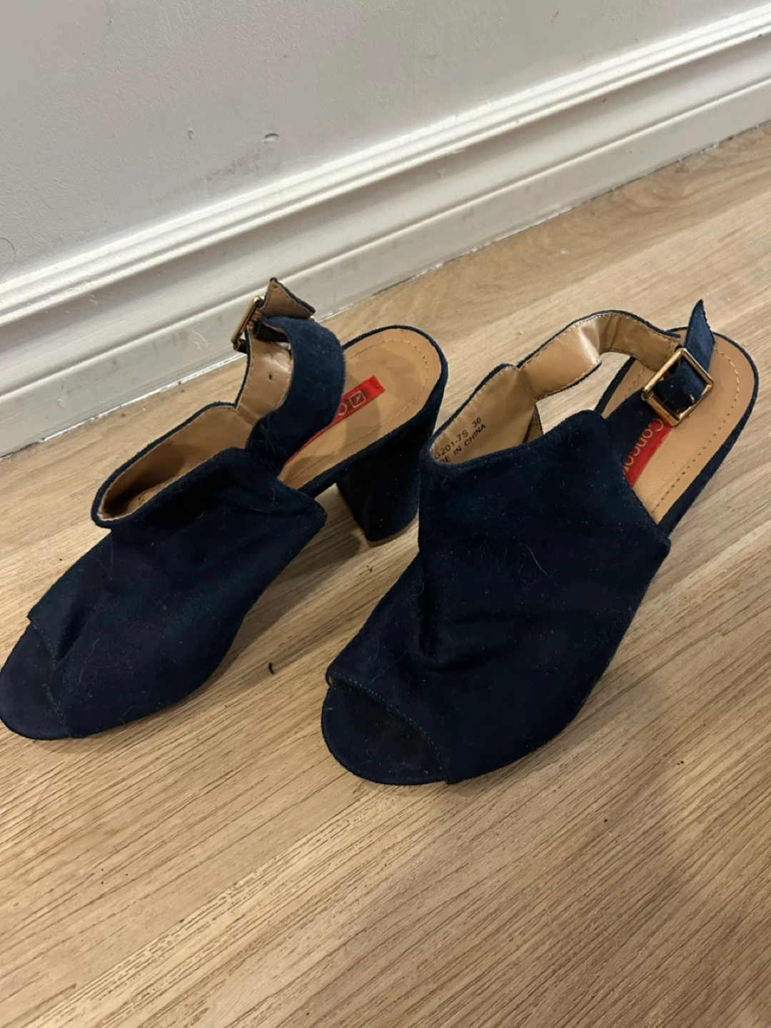 Grey Suede Block Heel Ankle Boots - photo 4