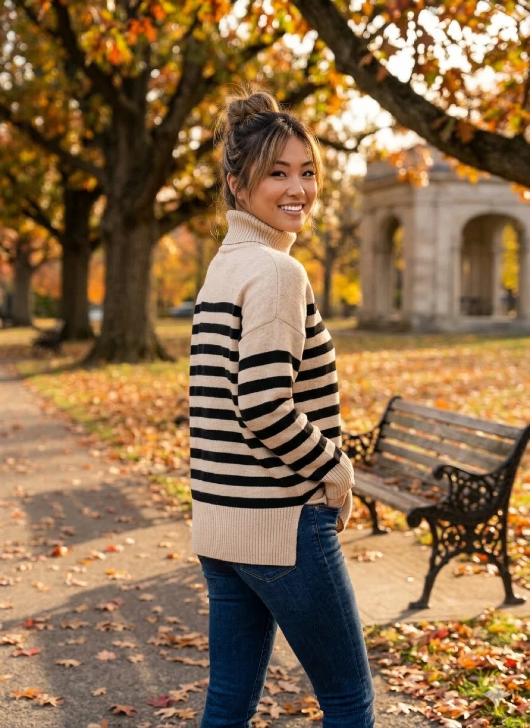 Striped Turtleneck Sweater - photo 2