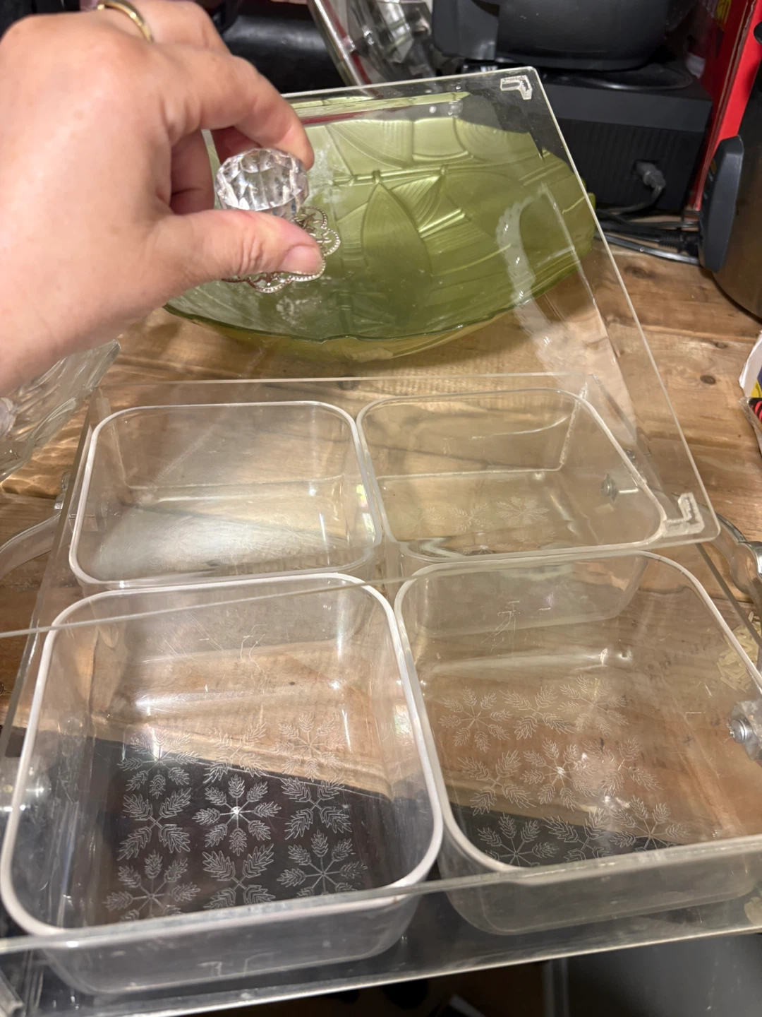 Clear Acrylic Serving Tray with 4 Compartments - photo 4