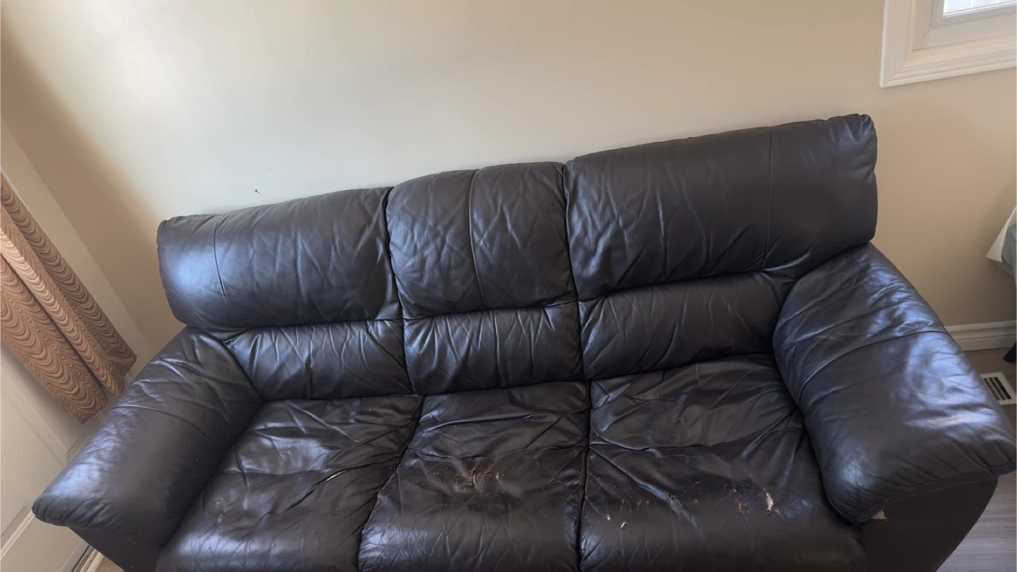 Dark Brown Leather Sofa - photo 3