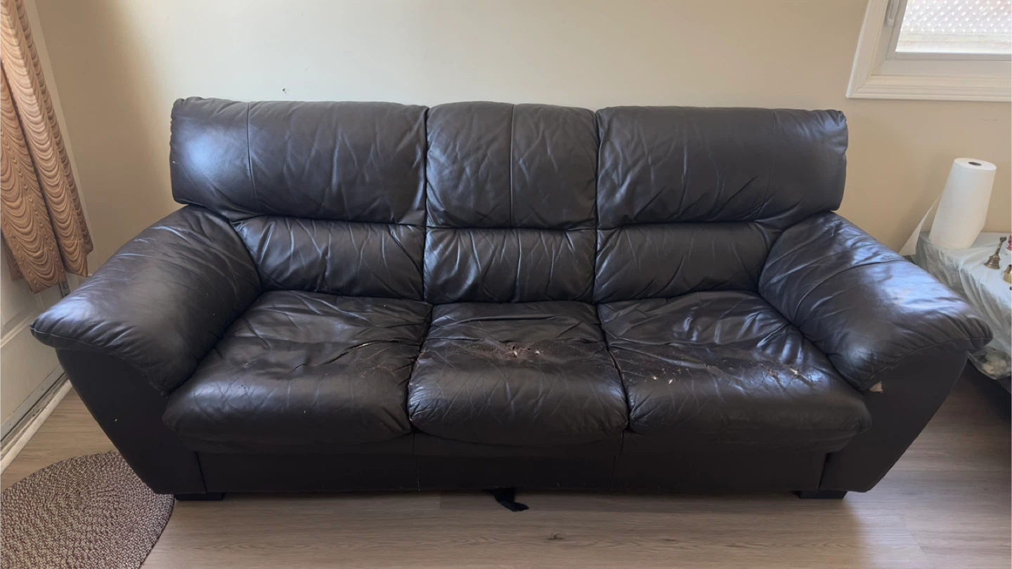 Dark Brown Leather Sofa