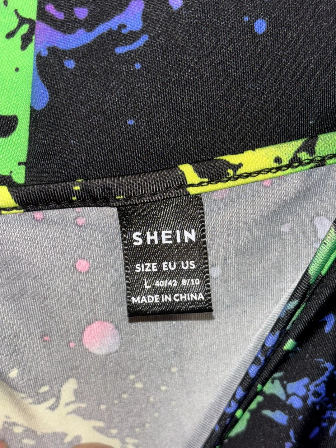SHEIN Black Splatter Print Crop Top and Shorts Set Size L - photo 5