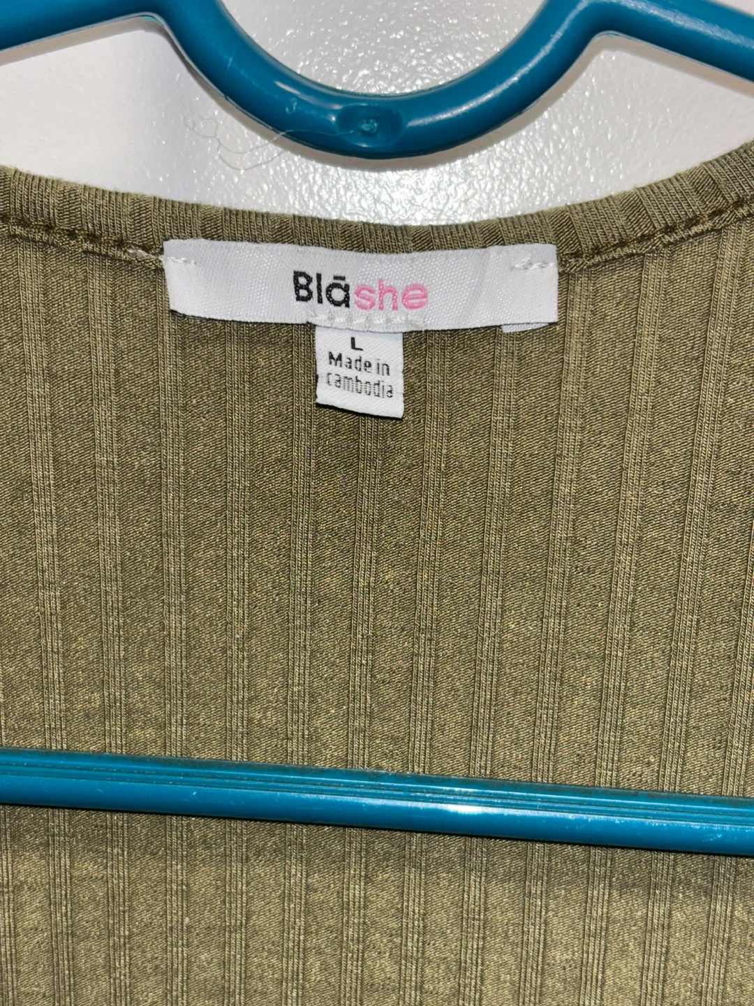 Blashe Ribbed Long Sleeve Cardigan - Olive Green, Size L - photo 3