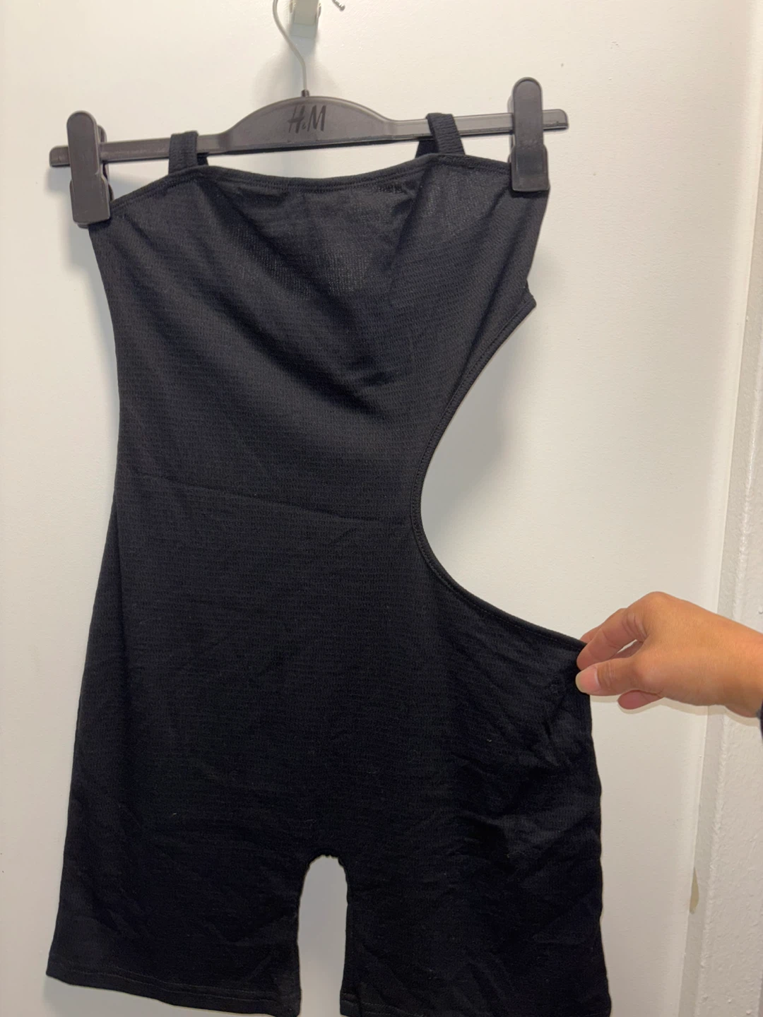 SHEIN Black Cut-Out Bodysuit- Size Small