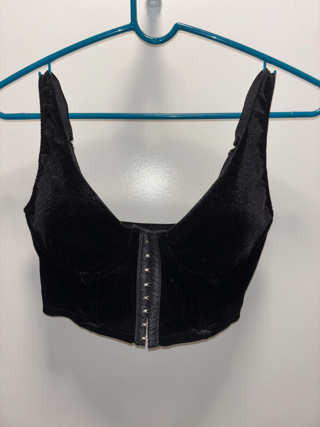 Black Velvet Corset Top- Size Large