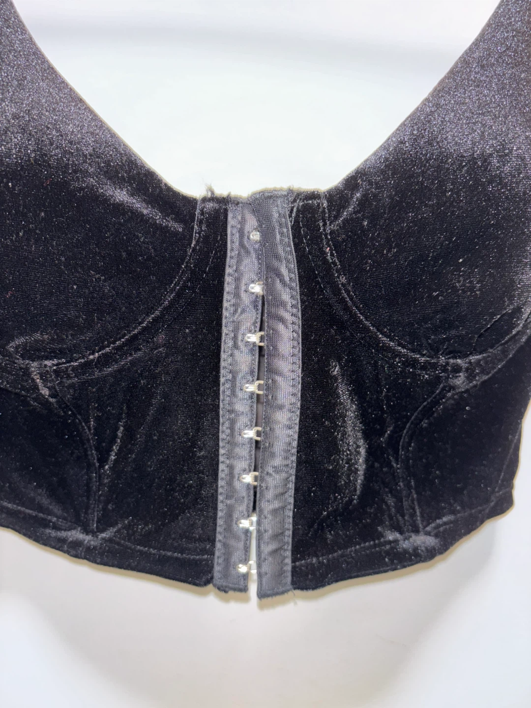 Black Velvet Corset Top- Size Large - photo 3