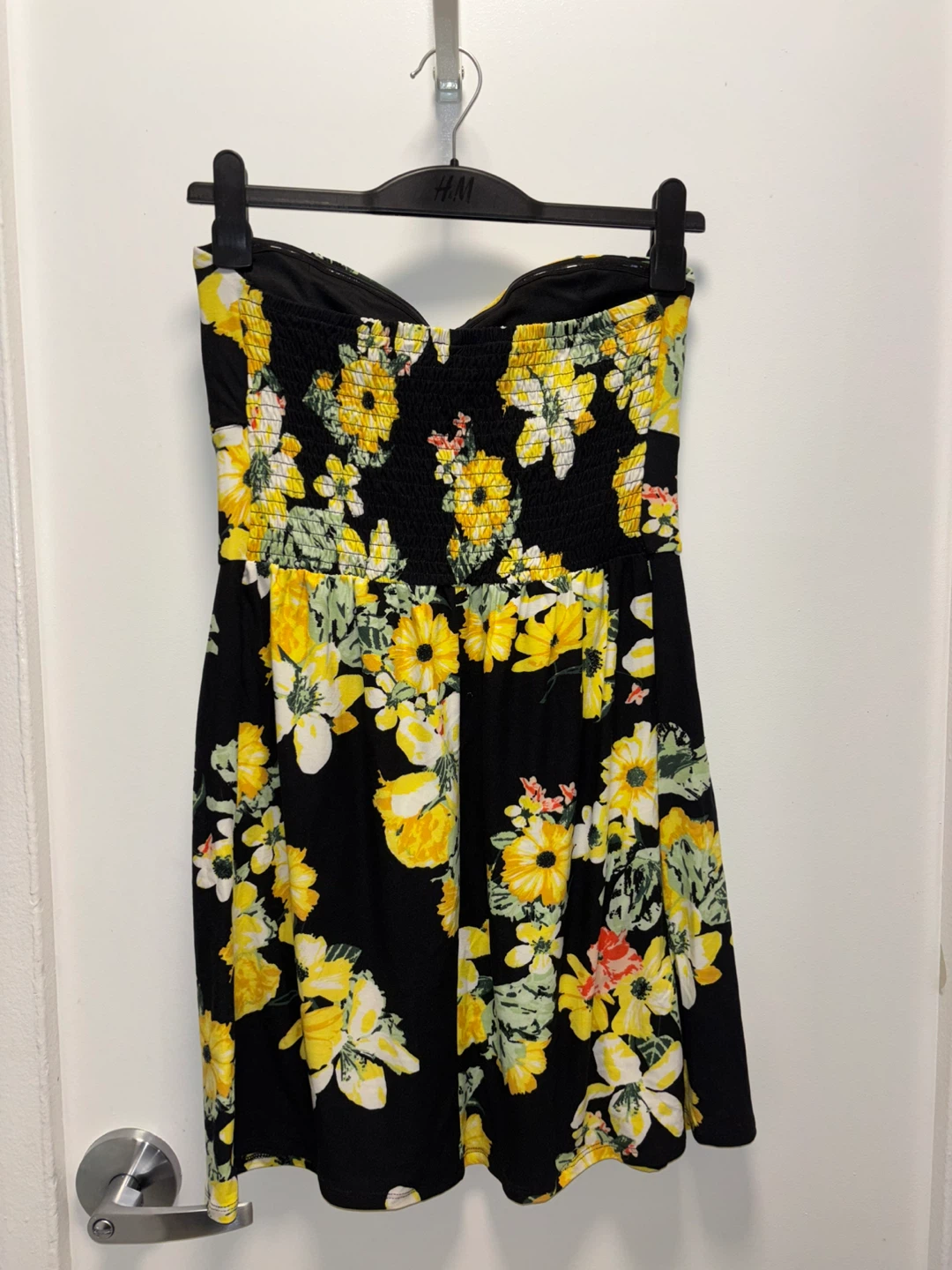 Derek Heart Black Floral Strapless Dress Size L - photo 4