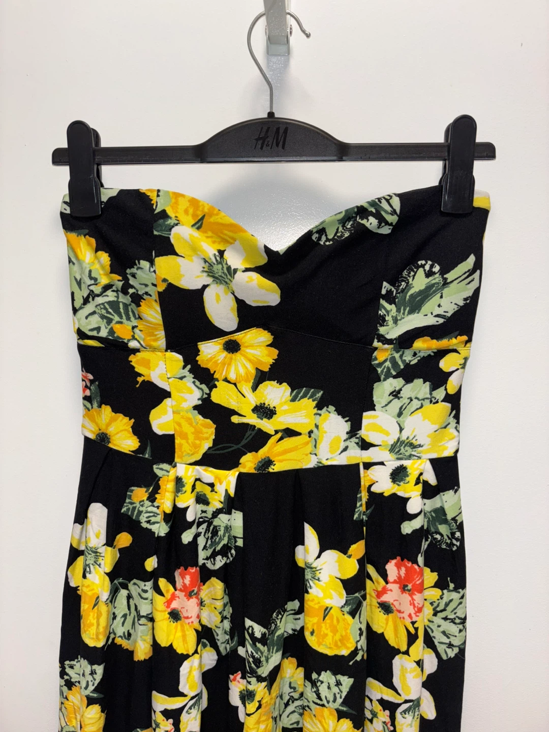 Derek Heart Black Floral Strapless Dress Size L - photo 2