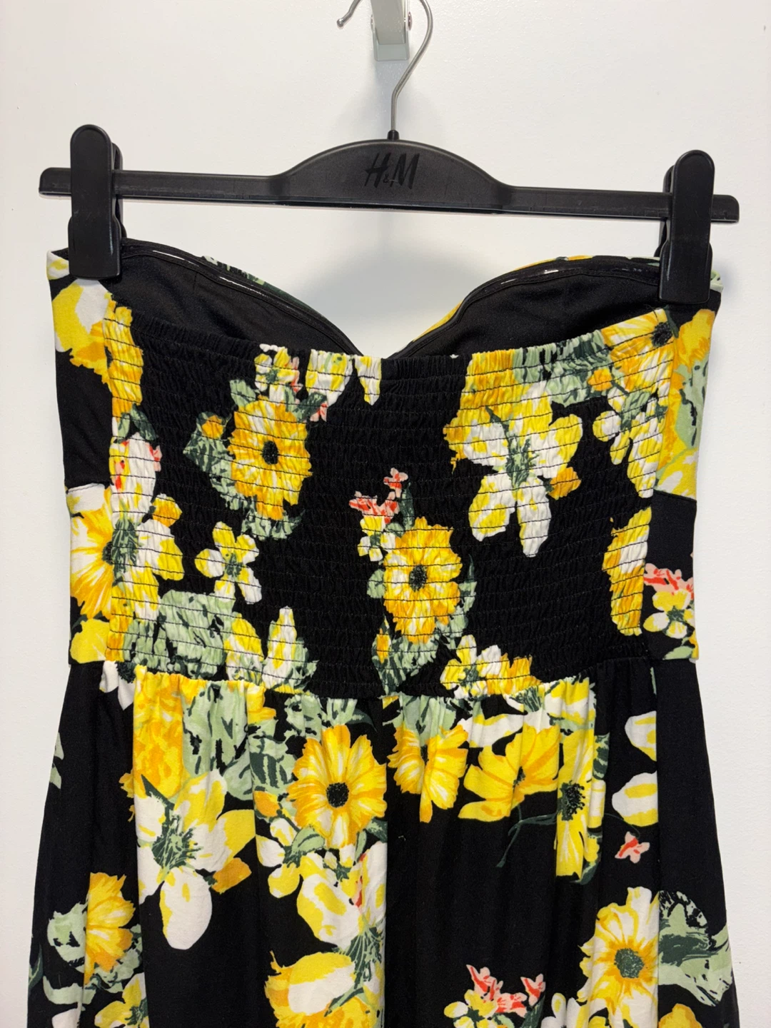 Derek Heart Black Floral Strapless Dress Size L - photo 3