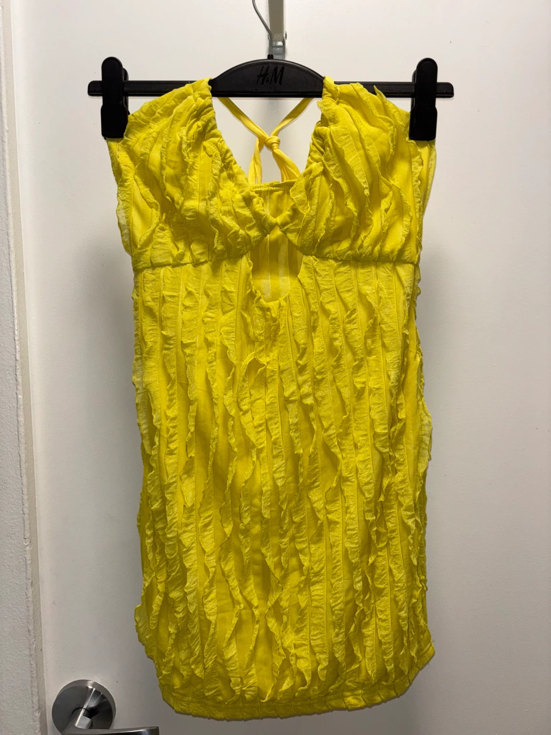 SHEIN Yellow Ruffle Halter Dress- Size Small - photo 5