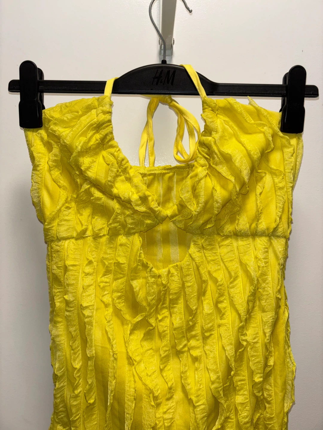 SHEIN Yellow Ruffle Halter Dress- Size Small - photo 2