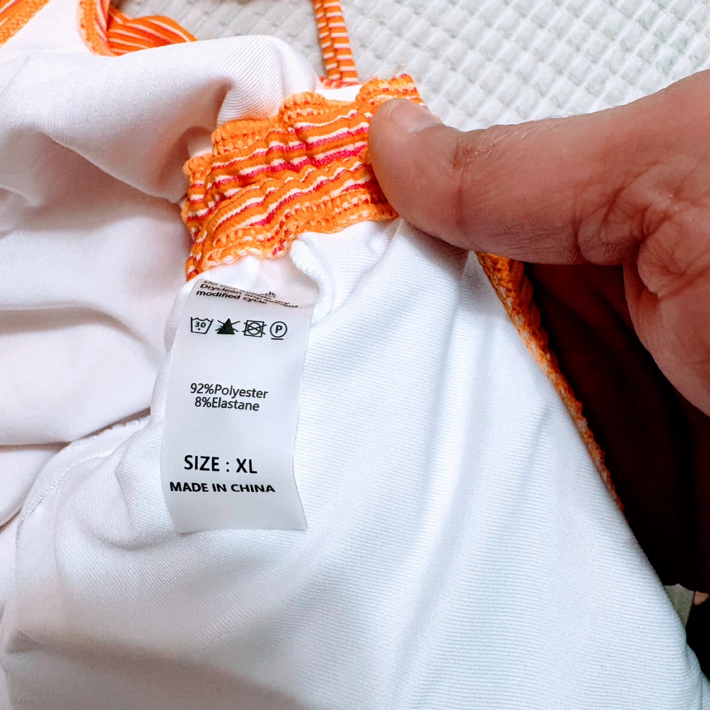 Orange Striped One-Piece Swimsuit - Size XL - photo 4