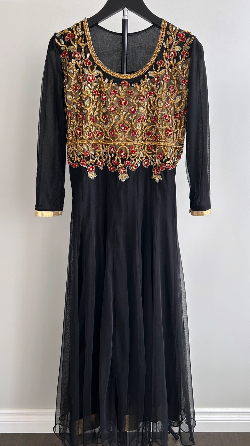 EID SALE! Black Anarkali Dress & Dupatta – Kids/Preteen Size 36