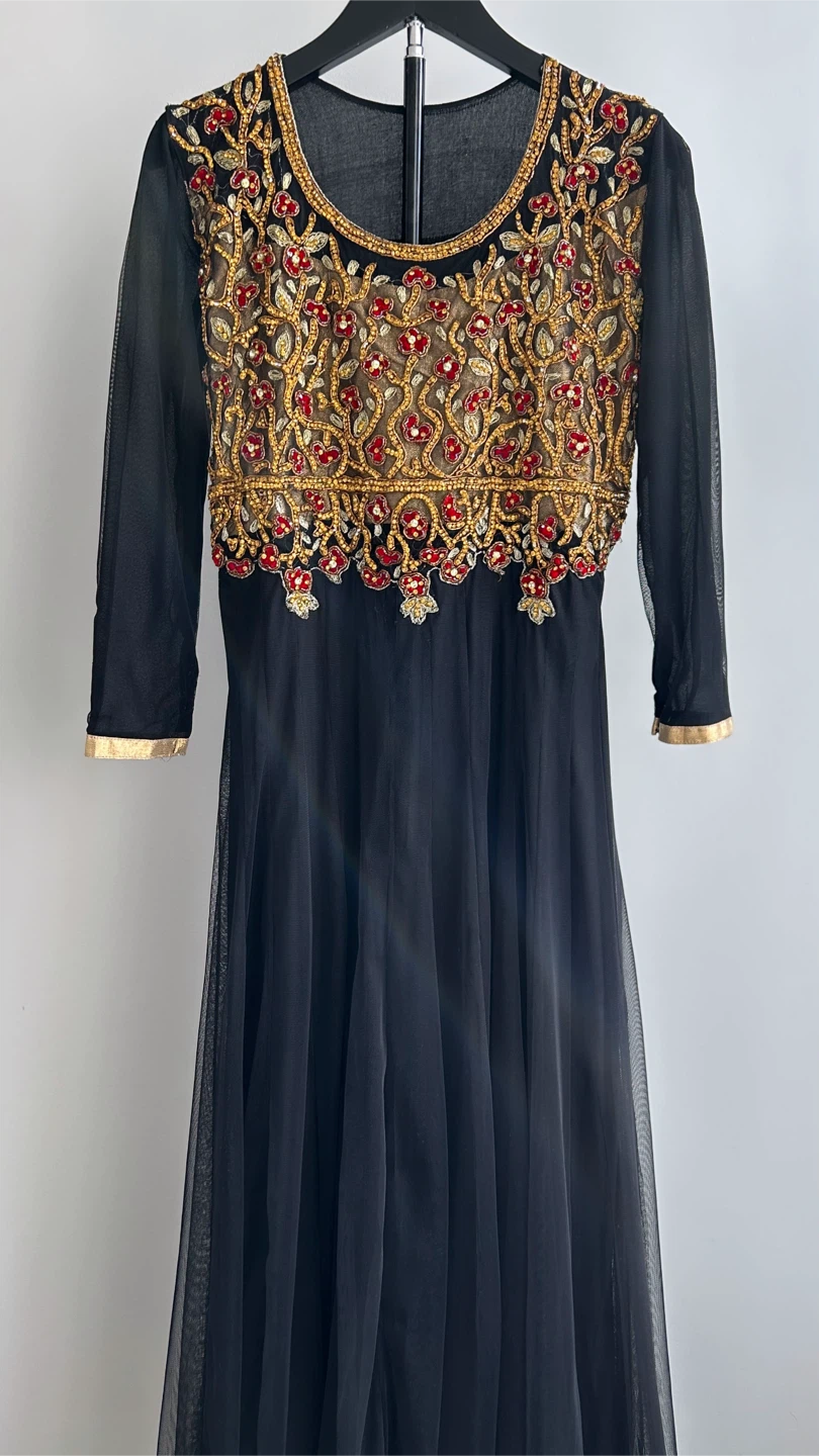 EID SALE! Black Anarkali Dress & Dupatta – Kids/Preteen Size 36 - photo 2