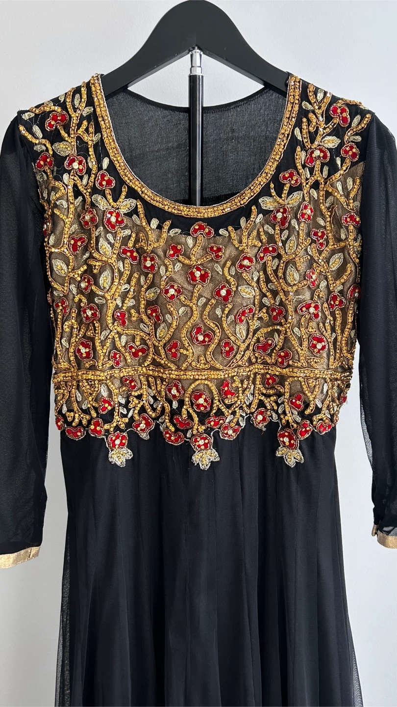 EID SALE! Black Anarkali Dress & Dupatta – Kids/Preteen Size 36 - photo 3
