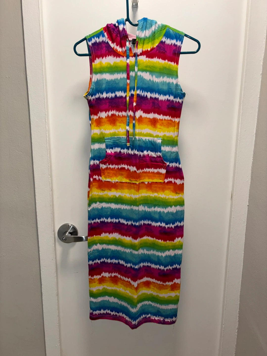LOVE Tie Dye Sleeveless Hooded Dress Size M